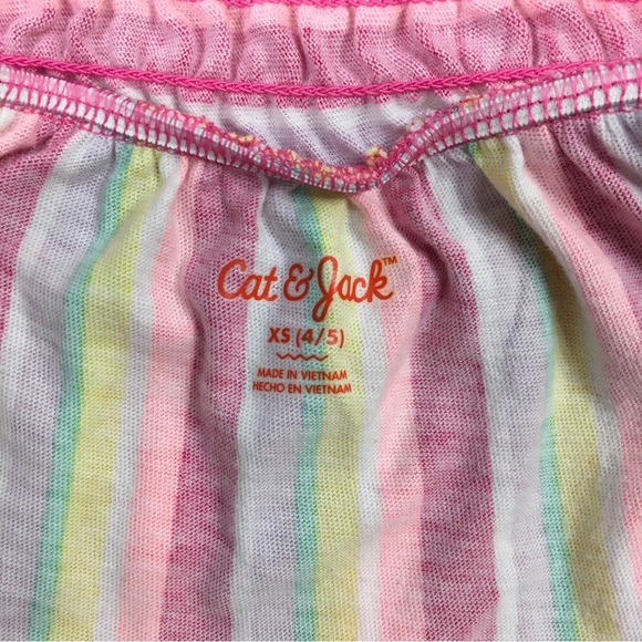CAT & JACK Candy Stripe Barbie Pink Spaghetti Strap Maxi XS (4/5) - Picture 5 of 7